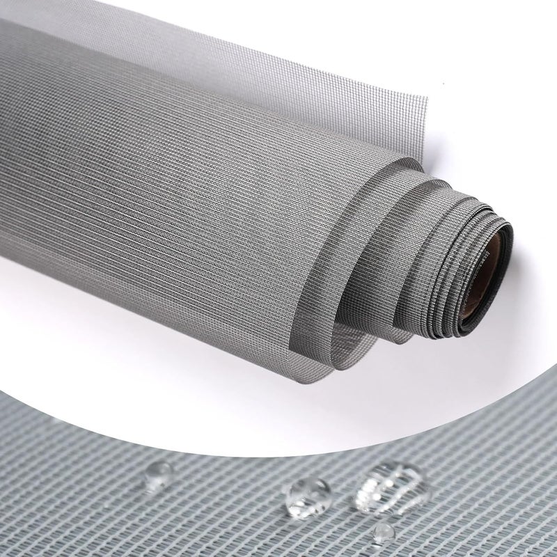 JOOFAN High Density dustproof and Pollen Proof net Screen mesh Used to Replace Screen Windows and Doors (Grey high-Density mesh, 109''X37''(276X95cm)) - Image 1